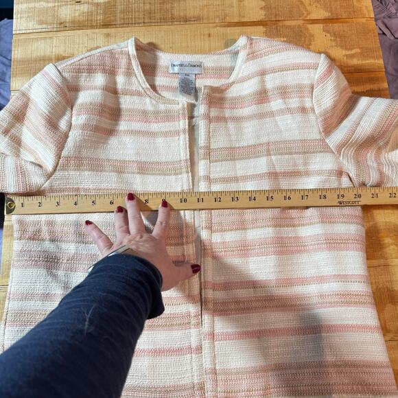 Drapers & Damons Women's Petite Medium Cream Pink Tan Gold Jacket w/Cream Tank - Picture 14 of 15